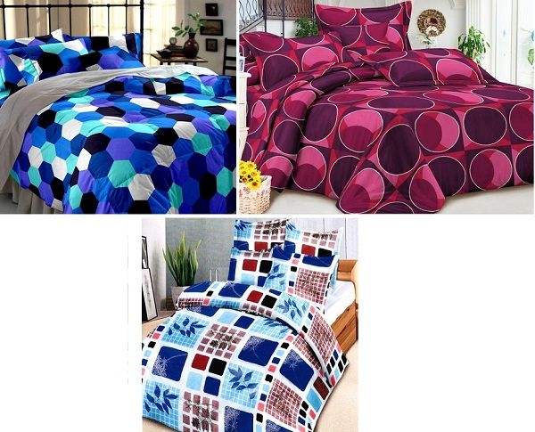 Geometric print bed sheets