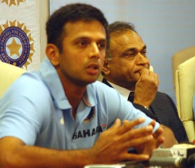 Rahul Dravid and BCCI secretary Niranjan Shah