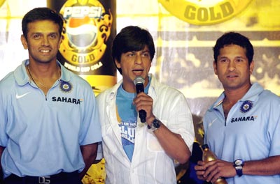 Rahul Dravid, Shah Rukh Khan and Sachin Tendulkar
