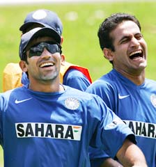 Zaheer Khan with Irfan Pathan