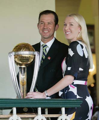 Ricky Ponting with wife Rianna