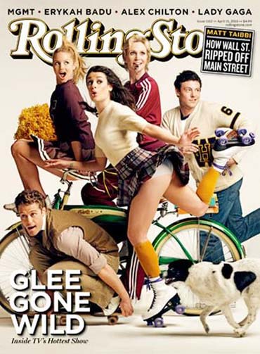 The cast of Glee on Rollling Stone magazine cover