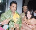 Spotted: Dhoni and Saakshi at film premier in Chennai