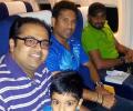 Spotted: Tendulkar and Harbhajan on the flight