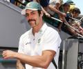 Mitchell Johnson finally shaves off 'filthy moustache' for charity