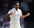 Ballance hits century but Bhuvneshwar's strikes put India on top
