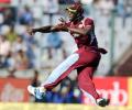 West Indies players protest with black armband during second ODI in Delhi