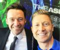 PHOTOS: Hugh Jackman visits MCG commentary box while Cook matches Gavaskar