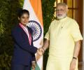 PHOTOS: PM Modi interacts with women's cricket team