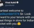 Kohli deletes tweet welcoming Kumble as coach