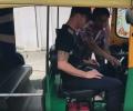 Michael Clark learns to drive 'tuk tuk' in Bengaluru