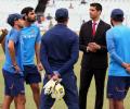 PHOTOS: Commentator Nehra's pep talk for India's bowlers