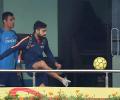 PHOTOS: Football fever hits Team India after nets washed out