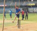 Arjun Tendulkar bowls at nets to Kohli & Co