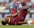 West Indies batsman Lewis retires hurt with record 176