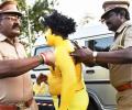 Massive anti-IPL protests; two detained for hurling slippers at Jadeja