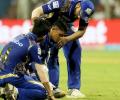 Ishan Kishan injured, taken off the field