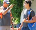 PIX: Arjun Tendulkar trains with India team, gets tips from Shastri