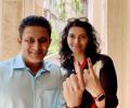 Poll dance: Kumble casts his vote