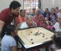 PIX: Tendulkar celebrates National Sports Day at old age home