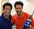 WATCH: Tendulkar enjoys gully cricket with Varun Dhawan, Abhishek