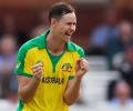 Aussie hero Behrendorff mixes business and pleasure at Lord's