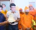PIX: Ganguly visits Belur Math, donates 2000kgs rice