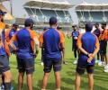 India begin nets session; Shastri, Kohli welcome squad
