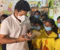 Tendulkar's day out with kids at 'Seva Kutirs'
