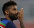 Suryakumar misses NZ match due to 'back spasms'