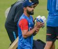 PIX: Kohli sharpens batting skills at India practice