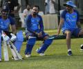 PIX: Indian cricketers train with series on line