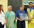PICS: CSK's Dhoni felicitated for completing milestone