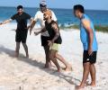 Team India Play Volleyball In Barbados