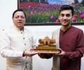 Lakshya shares Olympic experience with Uttarakhand CM