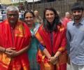 Smriti Mandhana offers prayers at Tirupati Balaji temple