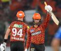 A chat with Lara and an SRH record follows for Abhishek