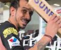 Dhoni's gift leaves Chahal beaming until Maxwell steps in