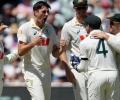 England reeling; Cummins, Lyon tighten Australia's Ashes grip
