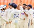 PIX: Jadeja shines as India rout West Indies inside 3 days!