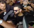 Fans Swarm Virat Kohli At Vadodara Airport