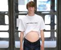 #LondonFashionWeek: Men with baby bumps strode the ramp