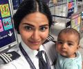Female pilot takes baby to work. Here's what happened next!
