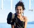 Too cute! Taapsee Pannu models a sexy black gown
