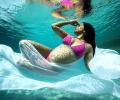 Whoa! Sameera Reddy bares baby bump underwater