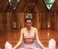 In Pics: Alessandra shows off her yoga moves
