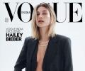 Holy smoke! Hailey bares in a Gucci blazer