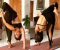Vidya Malavade shows off her yoga skills