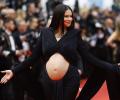 Adriana Bares Baby Bump At Cannes