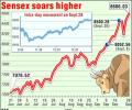 Sensex scales another high @ 8606